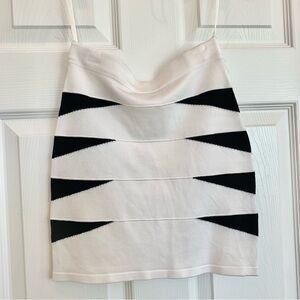 NWOT Arden B Black White Colorblock Knit Fitted Bandage Mini Skirt